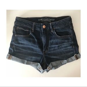 •AEO• Hi-Rise Shortie Dark Wash Jean Shorts